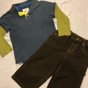 Mini Boden shirt and pants set